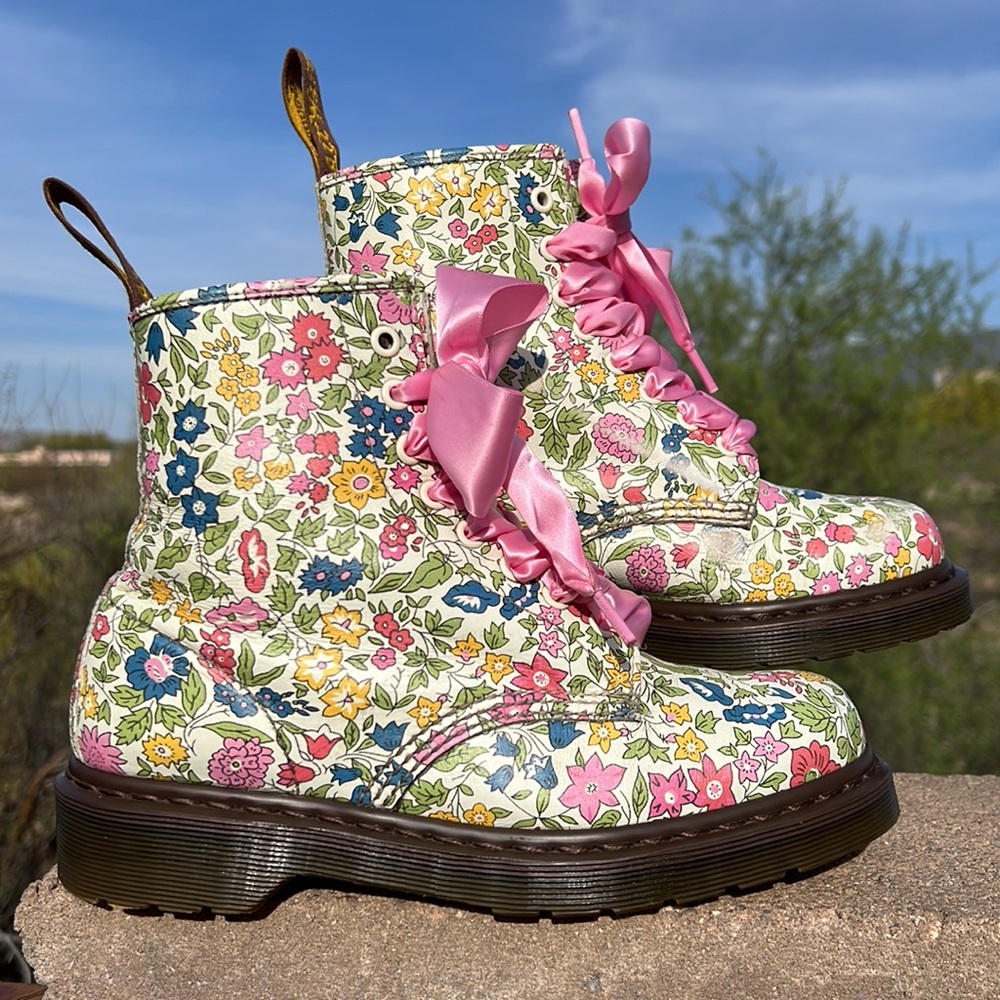 Dr. Martens Liberty Floral Colorful Leather Boots